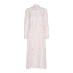 Max Mara Faraone Long Printed Silk Shirt Dress in Powder Pink | Shirtdress | Coveti