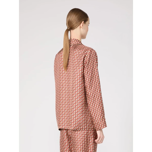 Max Mara Farnese Printed Silk Pyjama Shirt in Orange | Shirts | Coveti