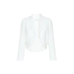 Max Mara Farnese Short Compact Cady Jacket in White | Blazers | Coveti