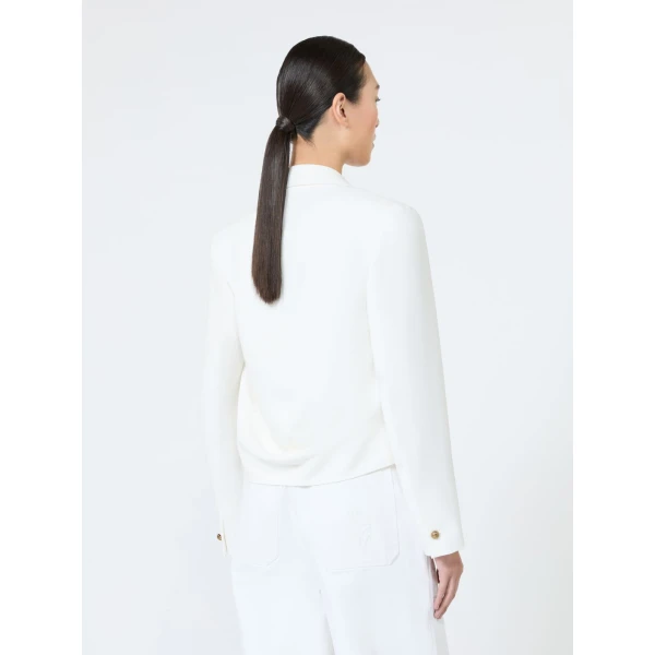 Max Mara Farnese Short Compact Cady Jacket in White | Blazers | Coveti