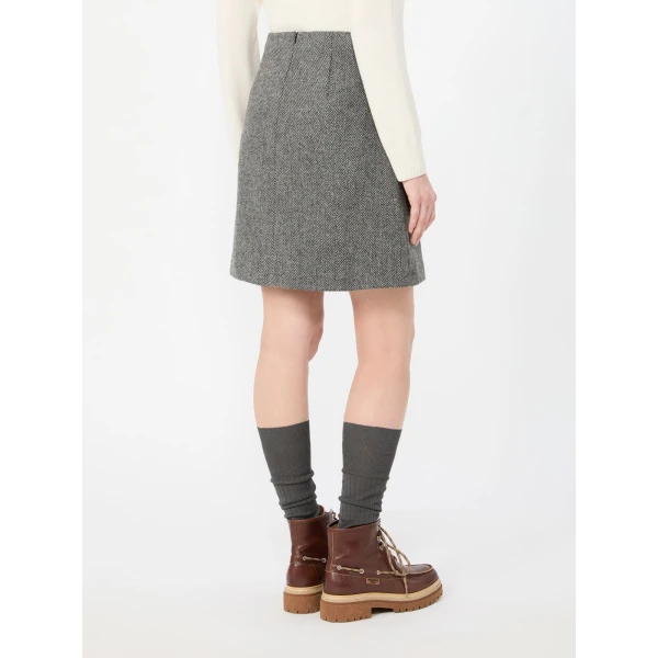 Max Mara Farnese Wool Blend Mini Skirt in Dark Grey | Mini Skirts | Coveti