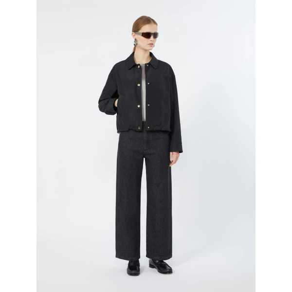 Max Mara Faro Straight-Leg Cotton Denim Jeans in Black | Denim | Coveti