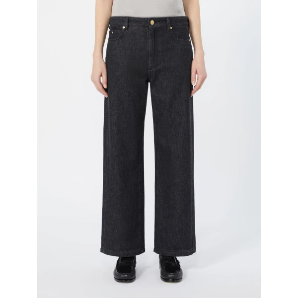 Max Mara Faro Straight-Leg Cotton Denim Jeans in Black | Denim | Coveti