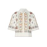 Max Mara Farsa Embroidered Cotton Jacket in White | Jackets | Coveti