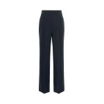 Max Mara Fascia Compact Cady Trousers in Midnight Blue | Tailored pants | Coveti