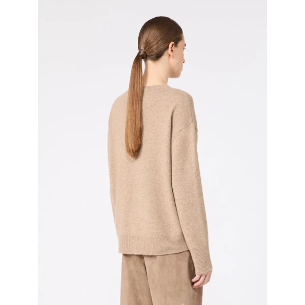 Max Mara Fata Cashmere V-Neck Sweater in Clay | Sweaters | Coveti