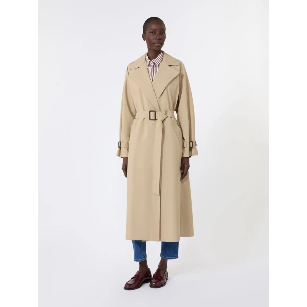 Max Mara Fatto Long Water-Repellent Trench Coat in Beige | Trench Coat | Coveti