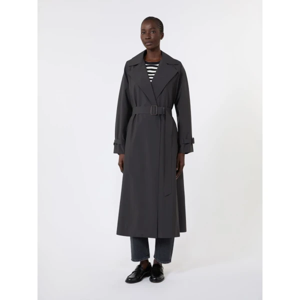 Max Mara Fatto Long Water-Repellent Trench Coat in Black | Trench Coat | Coveti
