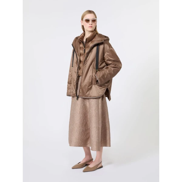 Max Mara Favilla Water-Repellent Padded Cropped Gilet in Honey | Vests | Coveti