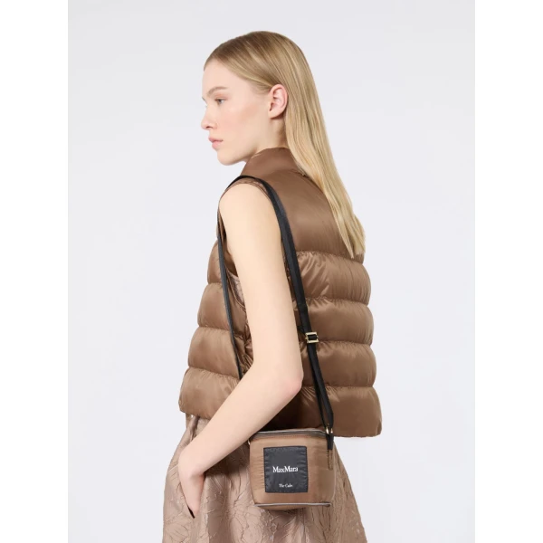 Max Mara Favilla Water-Repellent Padded Cropped Gilet in Honey | Vests | Coveti