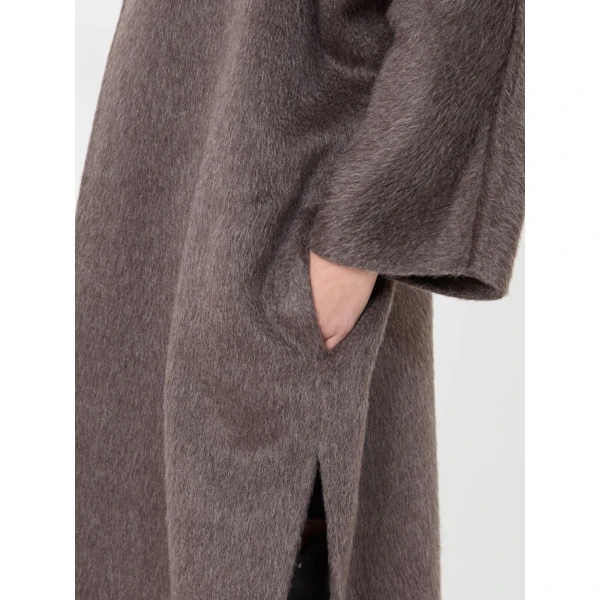 Max Mara Febo Oversized Camel and Mohair Coat in Mud | Wool Coat | Coveti