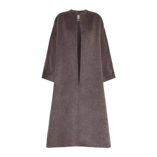 Febo Oversized Camel and Mohair Coat in Mud