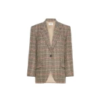 Max Mara Febo Prince of Wales Check Wool Blazer in Camel | Blazers | Coveti