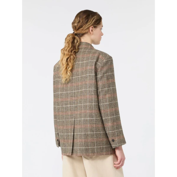 Max Mara Febo Prince of Wales Check Wool Blazer in Camel | Blazers | Coveti