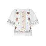 Max Mara Feltre Embroidered T-Shirt in White | T-shirts | Coveti