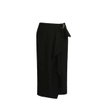 Max Mara Fenice Draped Wool Twill Pencil Skirt in Black | Pencil Skirts | Coveti