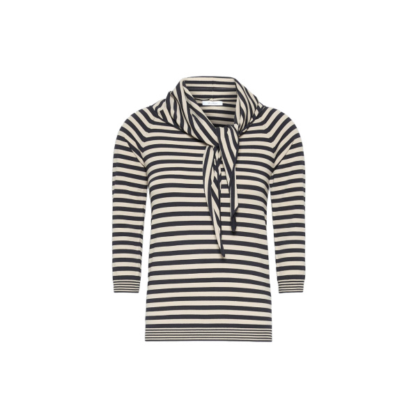 Max Mara Fenice Viscose Sweater with Scarf in Stone Grey | Sweaters | Coveti