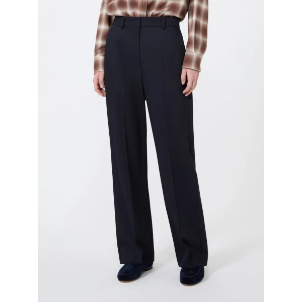 Max Mara Fenice Wool Cavalry Twill Trousers in Ultramarine | Tailored pants | Coveti