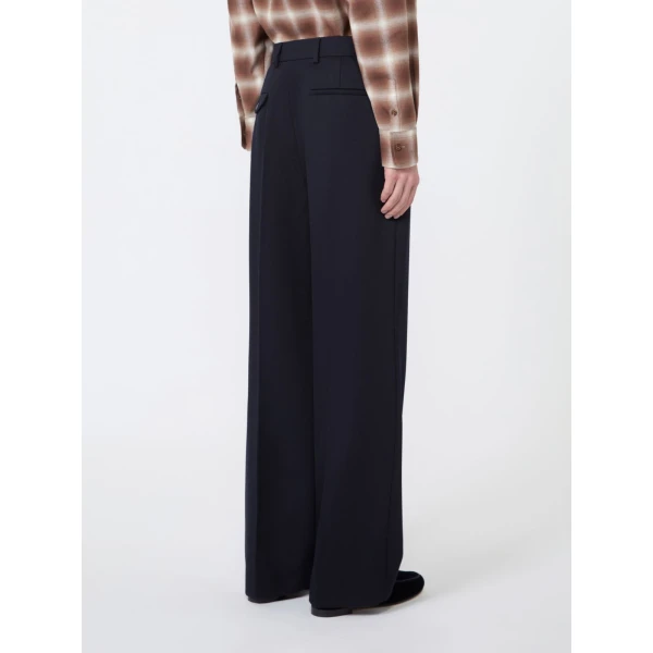 Max Mara Fenice Wool Cavalry Twill Trousers in Ultramarine | Tailored pants | Coveti