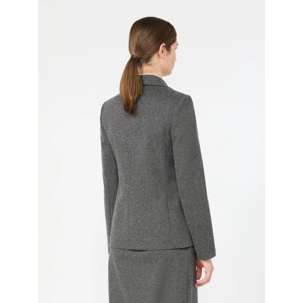 Max Mara Feroce Jacquard Jersey Blazer in Medium Grey | Blazers | Coveti