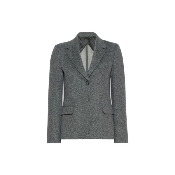 Max Mara Feroce Jacquard Jersey Blazer in Medium Grey | Blazers | Coveti