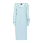 Max Mara Fervore Mohair Blend Midi Dress in Light Blue | Midi Dresses | Coveti