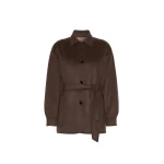 Max Mara Fervore Single-Breasted Cashmere Foule Jacket in Dark Brown | Blazers | Coveti