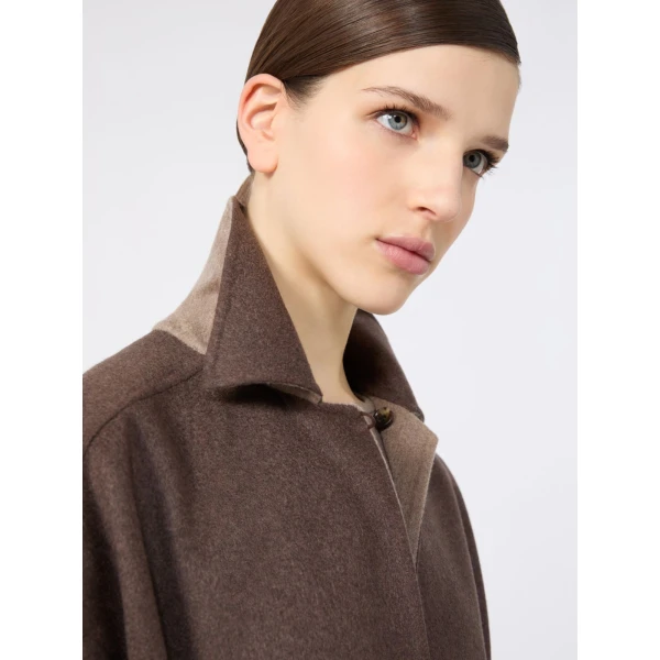 Max Mara Fervore Single-Breasted Cashmere Foule Jacket in Dark Brown | Blazers | Coveti