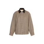 Max Mara Festa Houndstooth Wool Bomber Jacket in Brown | Jackets | Coveti