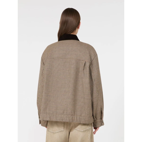 Max Mara Festa Houndstooth Wool Bomber Jacket in Brown | Jackets | Coveti