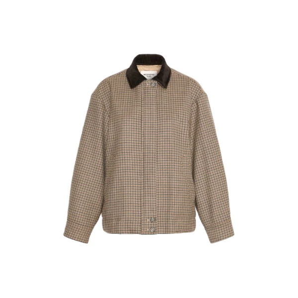 Max Mara Festa Houndstooth Wool Bomber Jacket in Brown | Jackets | Coveti