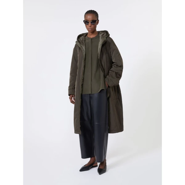 Max Mara Fiabe Silk Crepe de Chine Shirt in Khaki | Shirts | Coveti