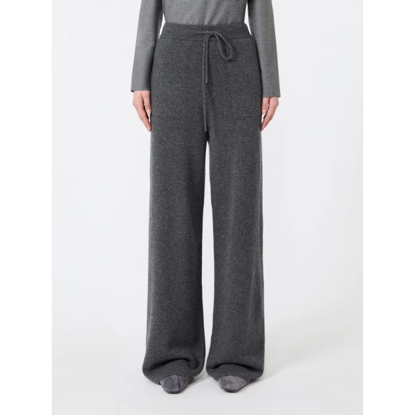 Max Mara Fiabe Wide Cashmere Trousers in Dark Grey | Wide leg pants | Coveti
