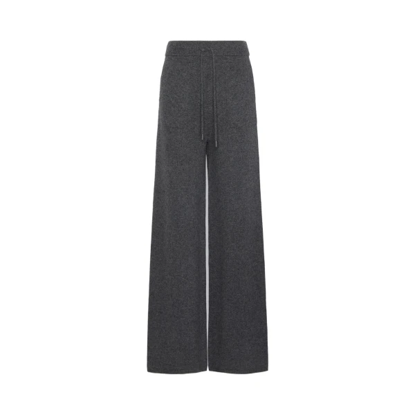 Fiabe Wide Cashmere Trousers in Dark Grey
