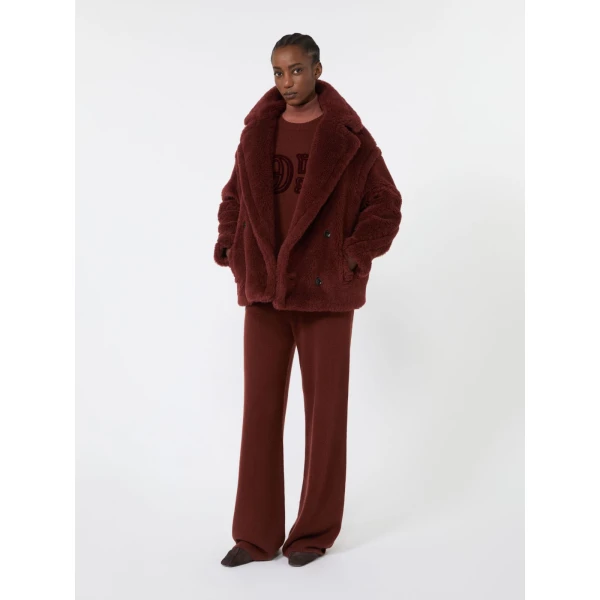 Max Mara Fiabe Wide Cashmere Trousers in Rust | Wide leg pants | Coveti