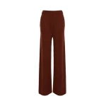 Max Mara Fiabe Wide Cashmere Trousers in Rust | Wide leg pants | Coveti