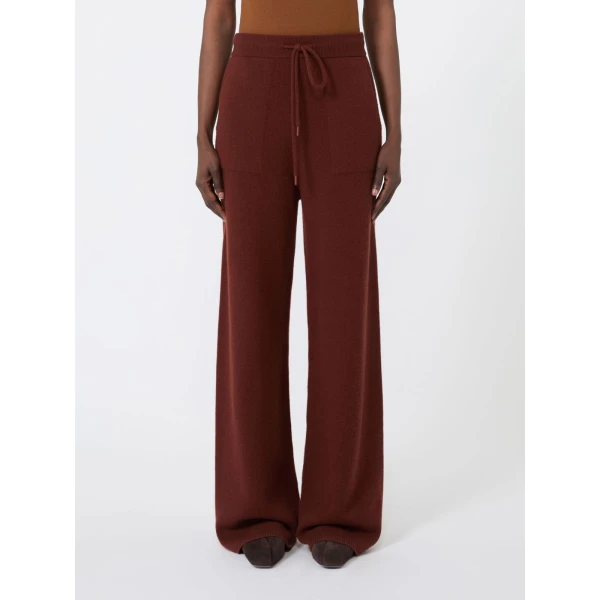 Max Mara Fiabe Wide Cashmere Trousers in Rust | Wide leg pants | Coveti