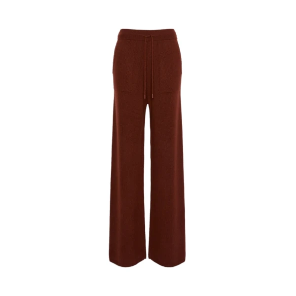 Fiabe Wide Cashmere Trousers in Rust