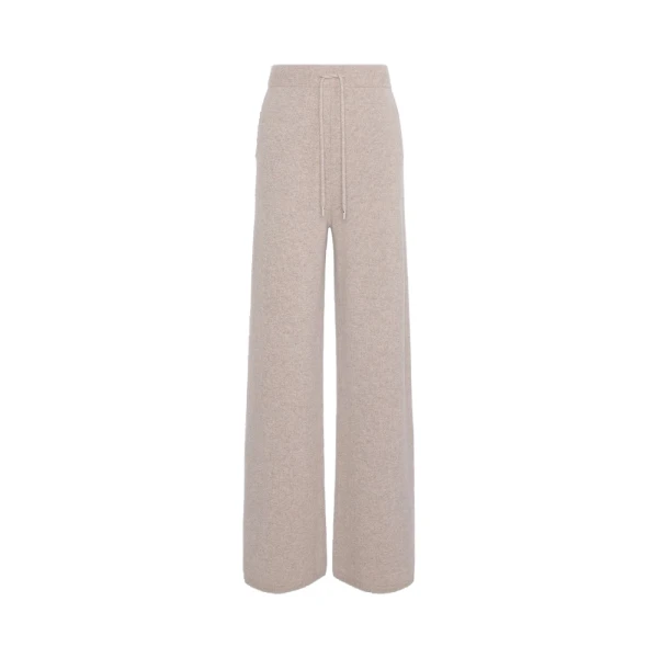 Fiabe Wide Cashmere Trousers in Sand