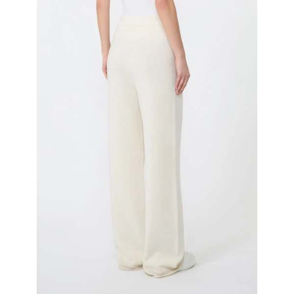 Max Mara Fiabe Wide Cashmere Trousers in White | Wide leg pants | Coveti