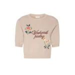 Max Mara Fiacre Embroidered Cotton Jumper in Sand | Sweaters | Coveti