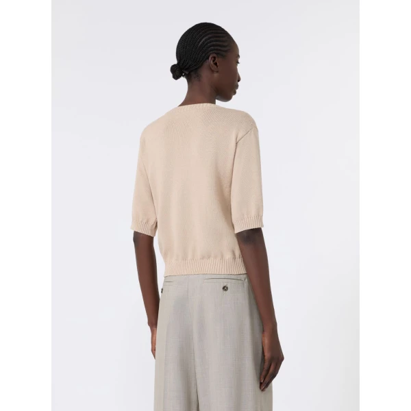 Max Mara Fiacre Embroidered Cotton Jumper in Sand | Sweaters | Coveti