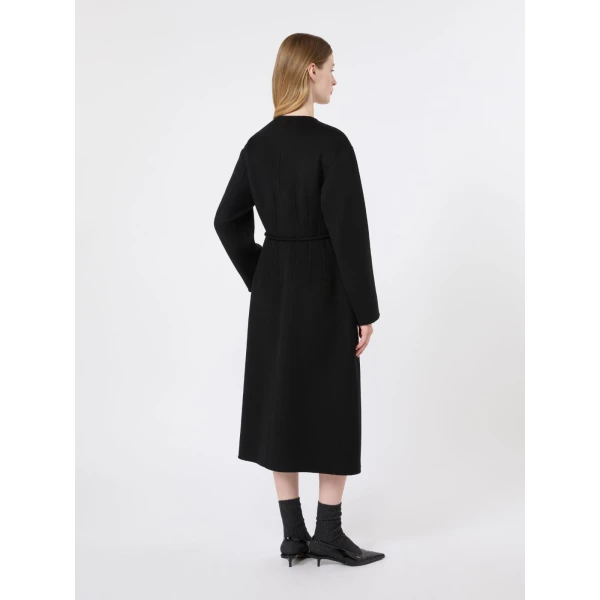 Max Mara Fiacre Wool, Cashmere and Silk Redingote Coat in Black | Wool Coat | Coveti