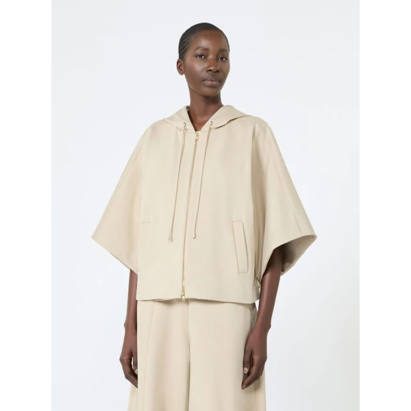 Max Mara Fidato Technical Cotton Jersey Boxy Sweater in Stone Grey | Sweaters | Coveti