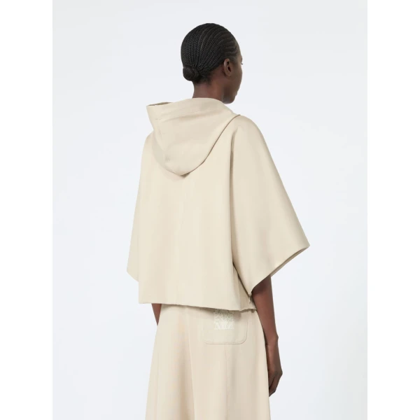 Max Mara Fidato Technical Cotton Jersey Boxy Sweater in Stone Grey | Sweaters | Coveti