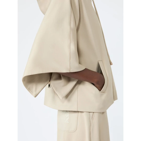 Max Mara Fidato Technical Cotton Jersey Boxy Sweater in Stone Grey | Sweaters | Coveti