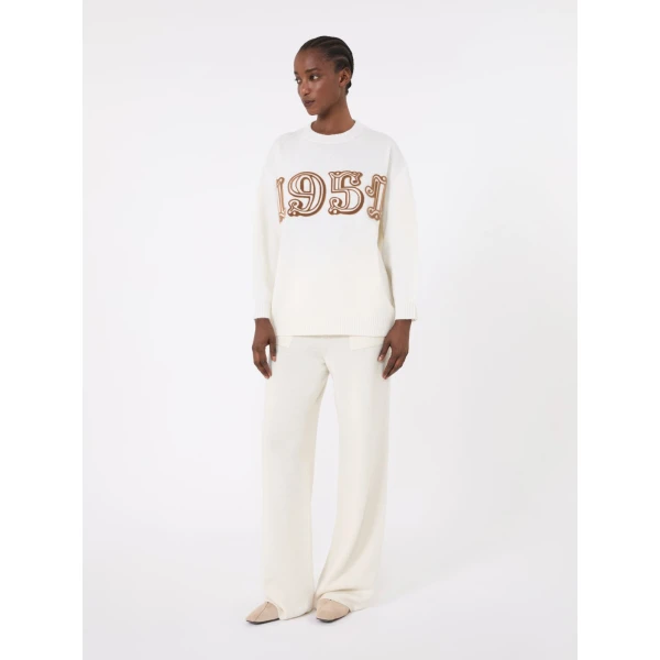 Max Mara Fido Wool and Cashmere Jumper in White | Sweaters | Coveti