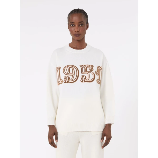 Max Mara Fido Wool and Cashmere Jumper in White | Sweaters | Coveti