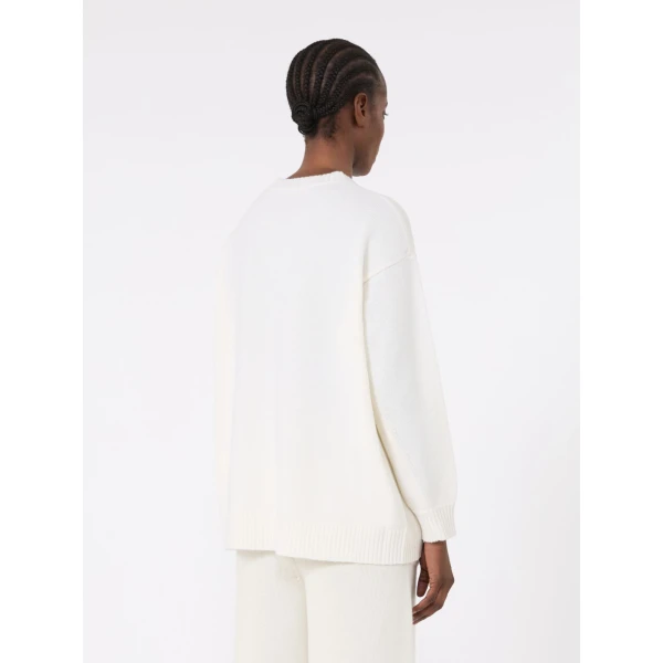 Max Mara Fido Wool and Cashmere Jumper in White | Sweaters | Coveti
