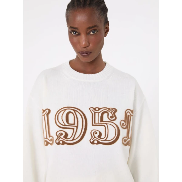 Max Mara Fido Wool and Cashmere Jumper in White | Sweaters | Coveti